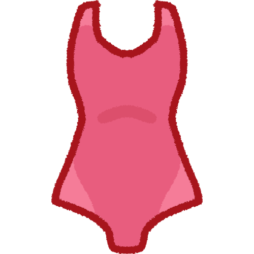 a pink one piece swim suit